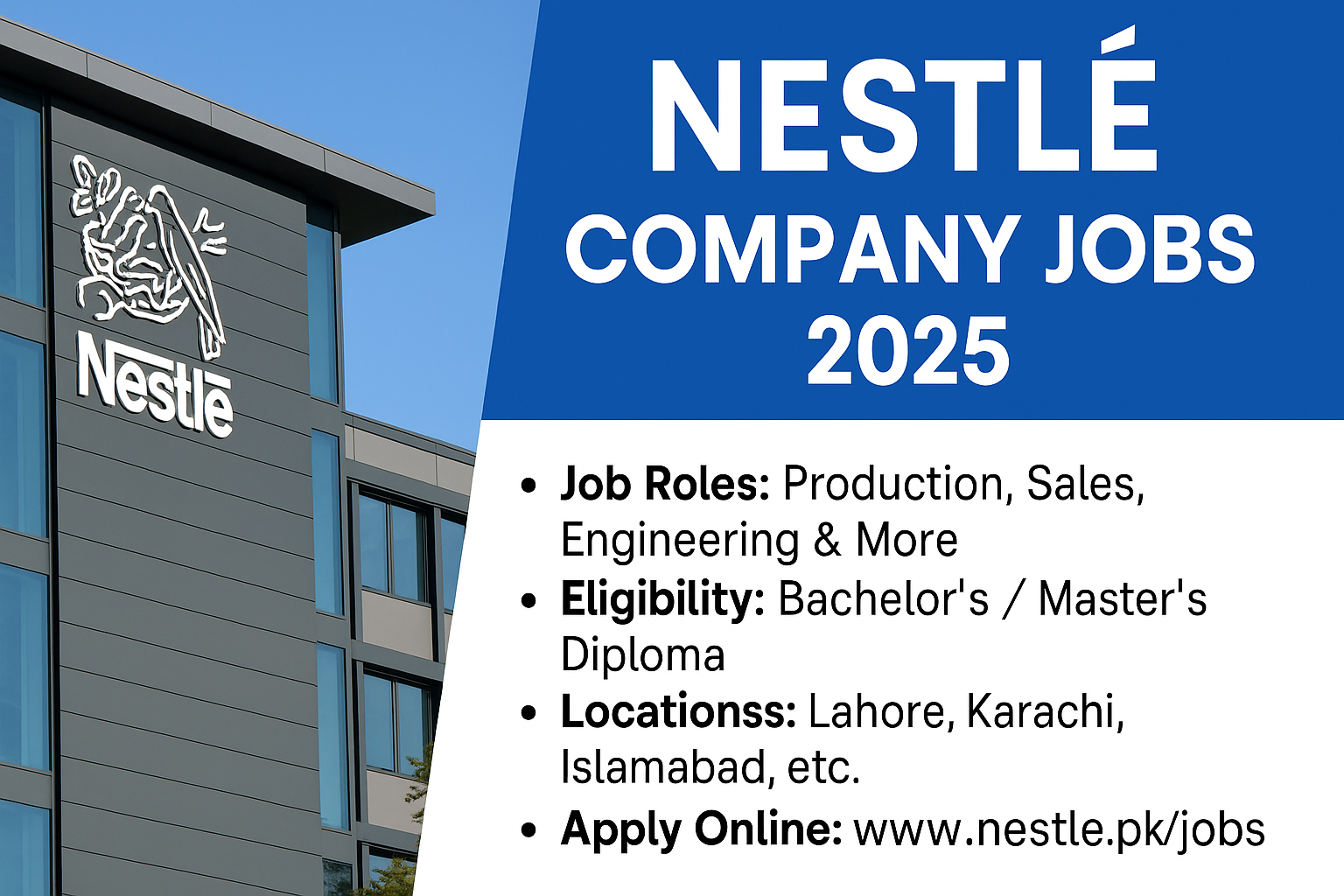Nestlé Company Jobs 2025 | Online Registration